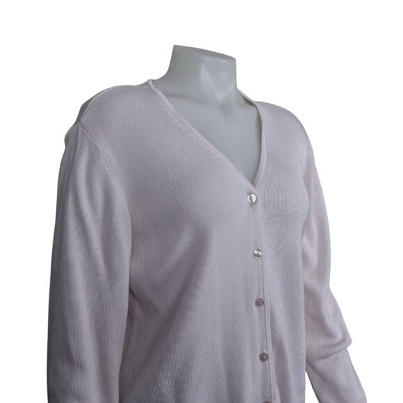 Preston & York Pale Pink Button Front Cardigan Sweater V-Neck Size Large - Picture 4 of 8
